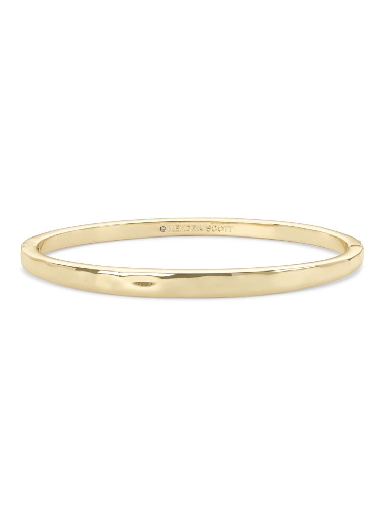 Kendra Scott Zorte Hammered Hinged Bangle Bracelet In 14k Plated Gold - S/M
